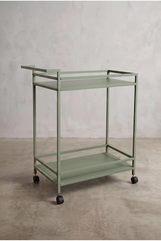 Vortex Metal Raflı Yan Sehpa Mint Yeşili - Komple Metal Tekerlekli Servis Sehpası, Çok Amaçlı Salon Ve Mutfak Organizer Düzenleyici Sehpa