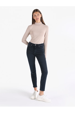 Colins 703 Carla Slim Fit Normal Bel Düz Paça Koyu Mavi Kadın Pantolon Cl1066382 Mavi