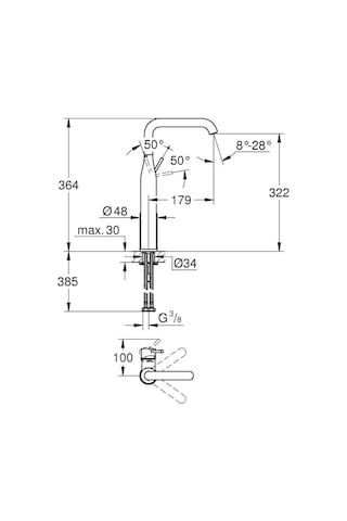 Grohe Essence Tek Kumandalı Lavabo Bataryası XL-Boyut 32901Gl1