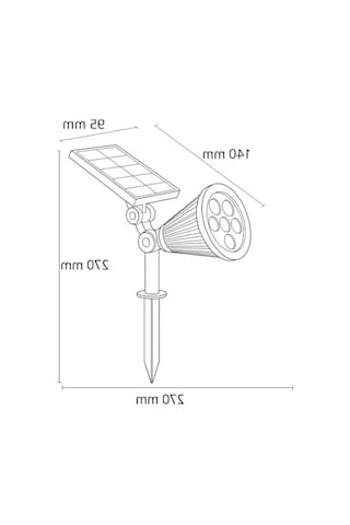 Güneş Enerjili 7w Amber Led Bahçe Aydınlatma - Suya Dayanıklı Tasarım Açık Lacivert