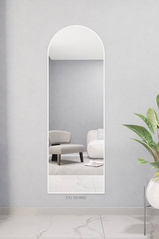 Dekoratif Ayna Oval Boy Ayna Duvar Aynası 180x60 Cm 180 X 60 Beyaz 18061806777 Beyaz