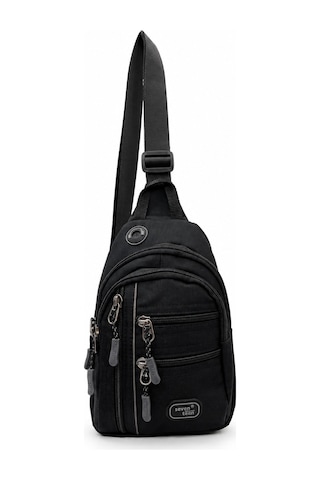 Sanmorris Seventeen Unisex Küçük Boy Çok Gözlü Çapraz Askılı Body Bag Siyah-gri