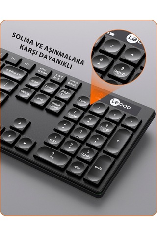 Lecoo Km2001 Kablosuz Türkçe Q Klavye Mouse Set Optik