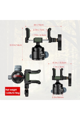 Manbily Bh U-7 Ayarlanabilir Tripod Başlığı Tripod Kafası