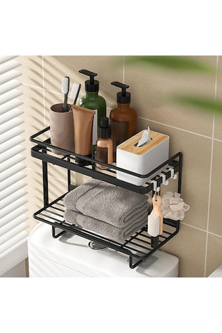 Suntek Magideal Tuvalet Rafı Üzerinde Raf Banyo Alanı 2-katlı-siyah Çok Renkli