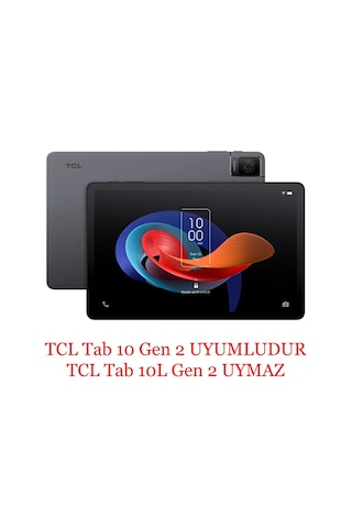 Tcl Tab 10 Uyumlu Gen 2 10.36 İnç. Universal Kancalı Tablet Kılıfı + Nano Esnek Ekran Koruyucu