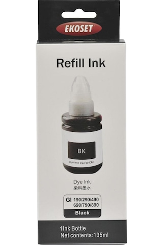 Ekoset Canon Pixma G3411 Uyumlu Siyah Mürekkep 135 Ml