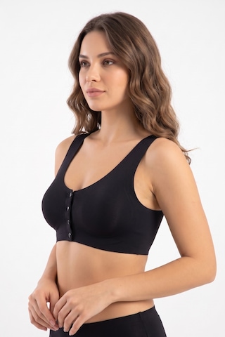 Missvera Kadın Lazer Kesim Önden Çıtçıtlı Pedli Sütyen Bgl-st05636 siyah