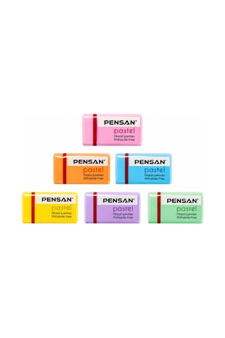 Pensan Pastel Renkli Silgi 1 Paket 24 Adet