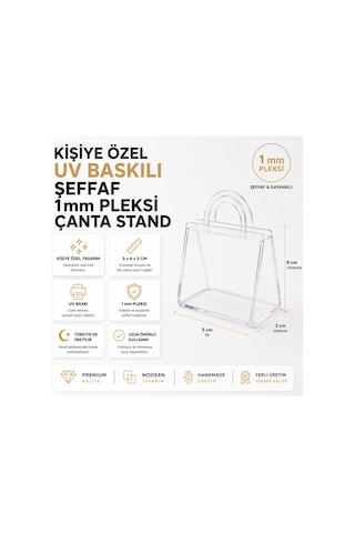 Mini Şeffaf Çanta Stand Takı & Ürün Sergileme Standı 10'lu Paket