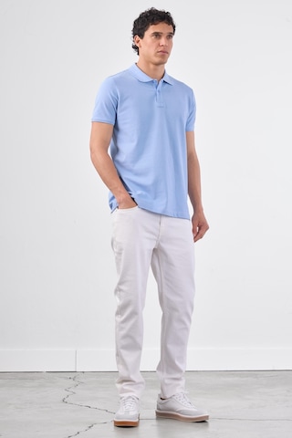 Dufy A.mavi Düz Erkek T-shirt - Slim Fit Mavi