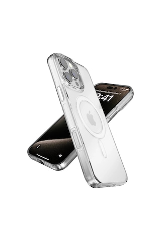 Joko Apple iPhone Uyumlu 15 Pro Max Gleam Pc Sert Magsafe Kılıf - Şeffaf-siyah Siyah - Şeffaf