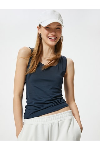 Koton Basic Atlet Kolsuz Kare Yaka Slim Fit Lacivert 4sal30224ık Lacivert