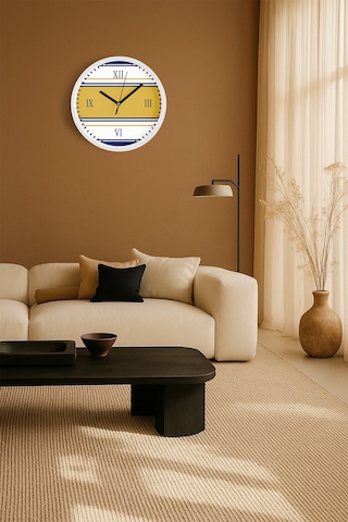 Modern Duvar Saati - 30cm - Önü Camlı Beyaz Kasa - Sessiz Mekanizma-jh0647 Beyaz