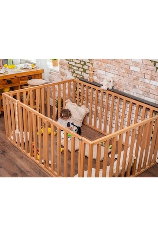 Montessori Ekstra Korumalı Bebek Yatağı Çam 190x90