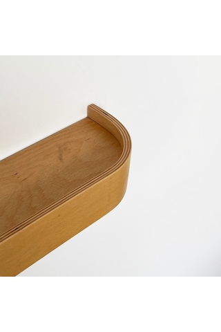 Ahşap Doğal Masif Duvar Rafı Meşe