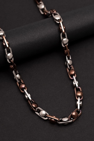 Motorcu Model Çelik Erkek Kolye Rose-beyaz Paslanmaz Çelik Sevgiliye - Eşe - Babaya Hediye Kolye Rose Gold
