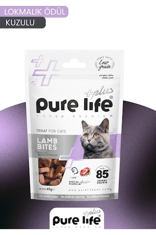 Purelife Plus Kuzu Eti Lokmalık Kedi Ödül Maması 60gr