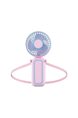 Yingfu Küçük Elektrikli Boyun Fanı, Portatif El Fan Pembe