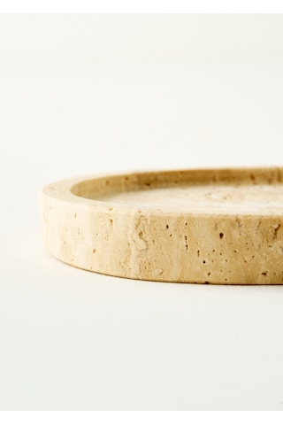 Bella Maison Ephesus Traverten Yuvarlak Dekoratif Tabak Naturel 20x4 Cm