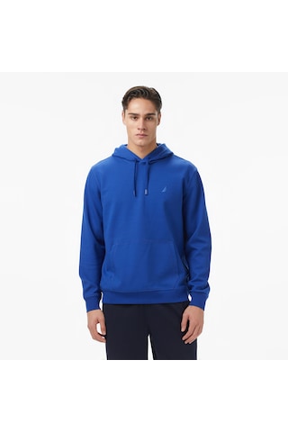 Nautica Erkek Mavi Classic Fit Kapüşonlu Sweatshirt Düz K57226t Mavi