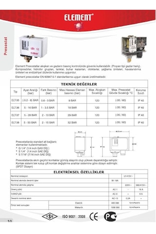 Element Elt-35 S ¼'' Dış Diş 1-8 Prosestat