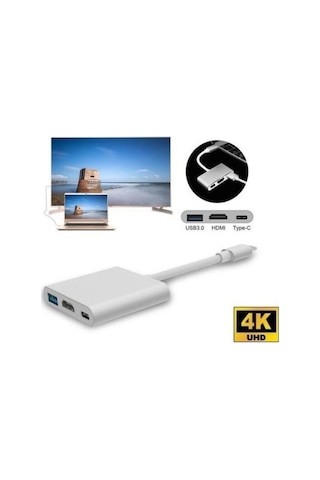 Apple Uyumlu MacBook Matebook Switch Tablet Telefon Hdmi Usb 3.0 Pd Şarj Type-c Çevirici