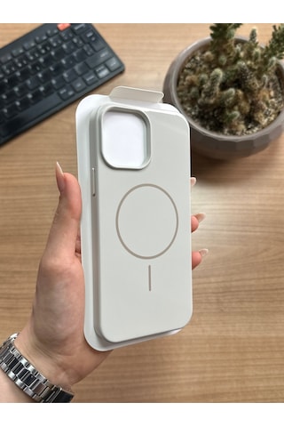 Apple Uyumlu iPhone 14 Pro Max Animasyonlu Stylus Silikon Kılıf Krem