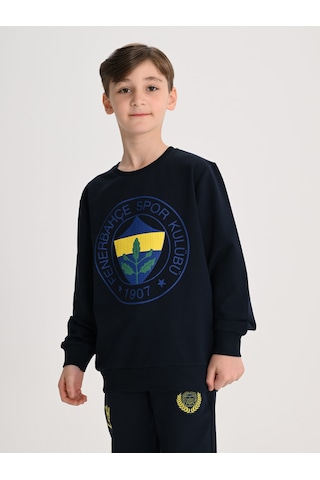 Fenerbahçe Lacivert Tribün Yüksek Armalı Çocuk Sweatshirt Fb Laci Yeni