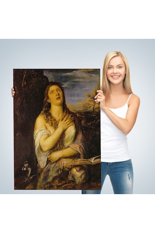Titian Tiziano Vecellio'un 'tövbe Eden Magdalene' Eseri Kanvas Tablo-5125 50 X 70
