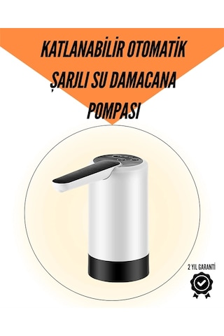 Znv Zenvia Mey İthalat Şarjlı Su Pompası 8000mah Cam Damacana Uyumlu Tek Tuşla Kontrol Usb Şarjlı Otomati Renkli