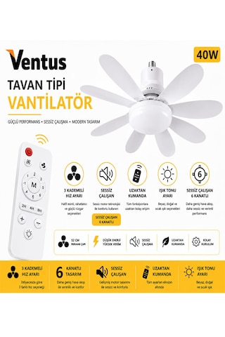 Sessiz Çalışma 6 Kanat Ve Işıklı Uzaktan Kumandalı Tavan Tipi Vantilatör-tavan Fanı