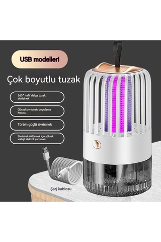 Jian Fan Elektrikşoku Sivrisinek Öldürücü, Lambaşarj Açıkev Usb Sivrisinek Öldür Sivrisinek Kovucu İkisi Bir Arada Sivrisinek Kovucu Beyaz