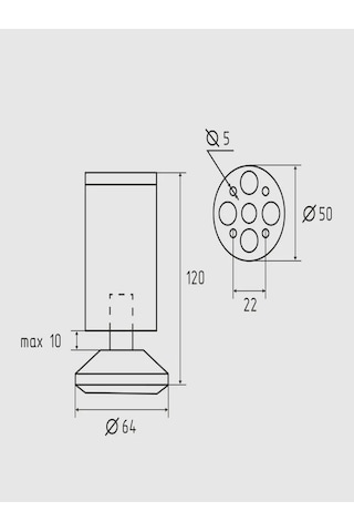 Sanberg Ayarlanabilir Mobilya Ayakları 12 Cm 330583315 Siyah