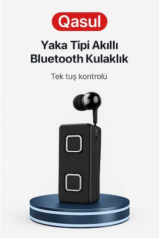 Qasul B331 Makaralı Tekli Yaka Tipi Dahili Mikrofonlu Bluetooth  Kulaklık