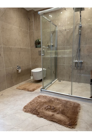 Tavşan Camel Kaymaz Tabanlı 2'li Banyo Halısı Seti Tavşan Camel Kaymaz Tabanlı 2'li Banyo Halısı Seti