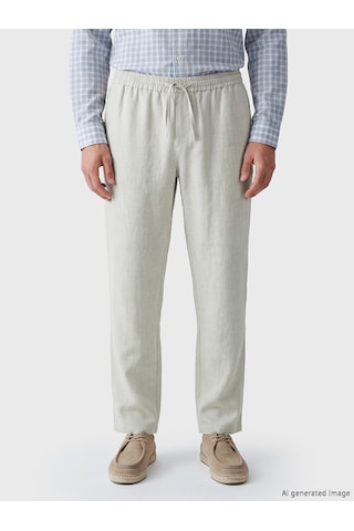 Lcw Vision Bej Regular Fit Erkek Keten Pantolon