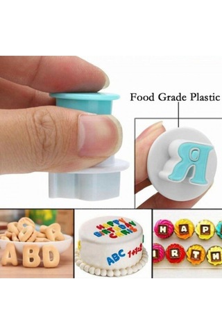 Basmalı Alfabe Set Büyük Harf Enjektörlü Kopat Şeker Hamuru Kalıbı 26 Parça Goldcakes