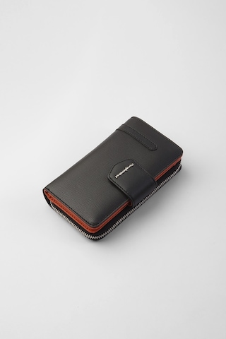 Cengiz Pakel Kadın Orta Boy Cüzdan 65256M Siyah-Kiremit-Siyah