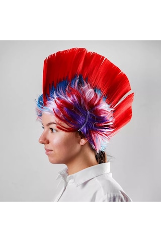 Hahatuska Kıvırcık Saçlı Karnaval Peruğu Panic 205433874 Kırmızı