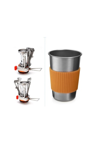 Kamp Tencere Portatif Dağınıklık Kiti Kamp Tencere Y27900c-1 Turuncu