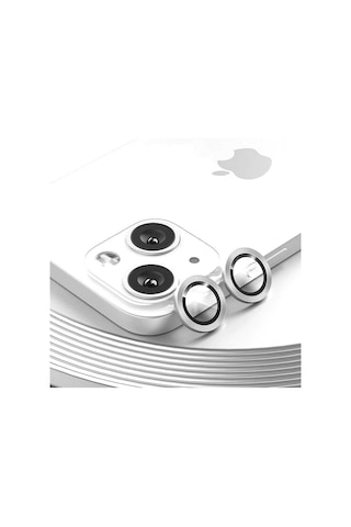 iPhone 13 Uyumlu Mercek Lens Kamera Koruyucu Gri