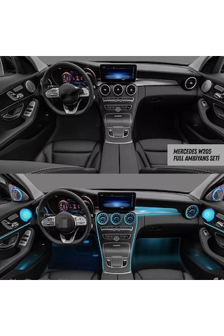Mercedes W205 Özel Trim Uyumlu Ambıyans Seti 9"