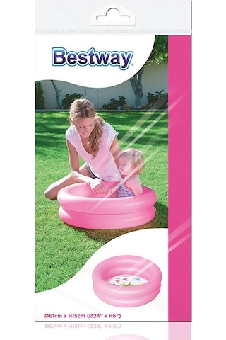 Bestway 2 Boğum Desenli Zeminli Çocuk Havuzu, (61x15 cm) 51061 Pembe