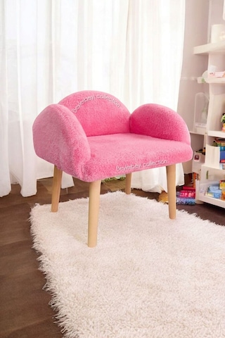 Çocuk Sandalyesi, Pembe Rengi, Çocuk Pufu , Sırtlı Puf , Çocuk Puf, Çocuk Dinleme Koltuğu Pembexhfhf