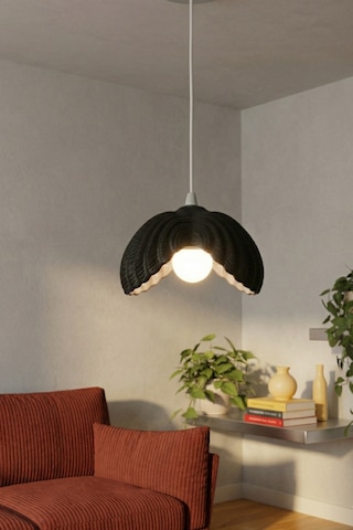 Siyah Tekli Lotus Formlu Modern Avize Salon Dayanıklı Plastik Dekoratif Sarkıt Aydınlatma Ayarlanabilir Kablo