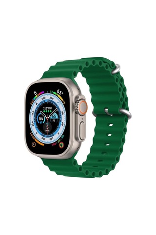 Microsonic Apple Uyumlu Watch Series 7 41mm Kordon Ocean Band Yeşil