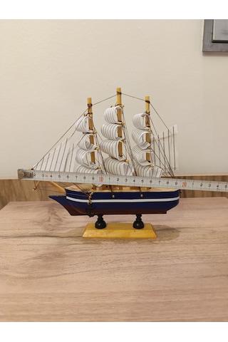 Yelkenli Ahşap Gemi-dekoratif-mdl 1005-20 Cm Karışık