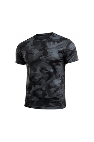 Serablanka 3'lü Erkek Nem Emici Hızlı Kuruma Atletik Teknik Kamuflaj Desenli Spor T-shirt Siyah-bordo-mavi Çok Renkli