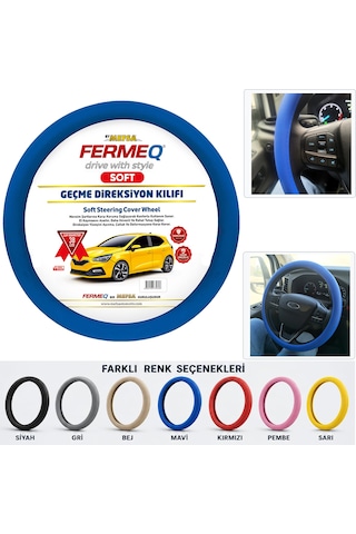 Direksiyon Kılıfı Geçme 38cm Soft Mavi Dkg001m Fermeq
